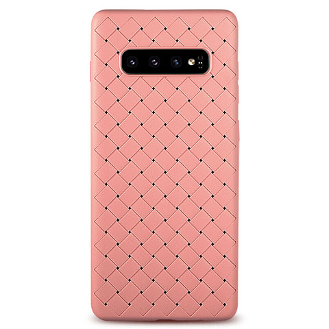 Funda Silicona Goma de Cuero Carcasa L02 para Samsung Galaxy S10 Oro Rosa