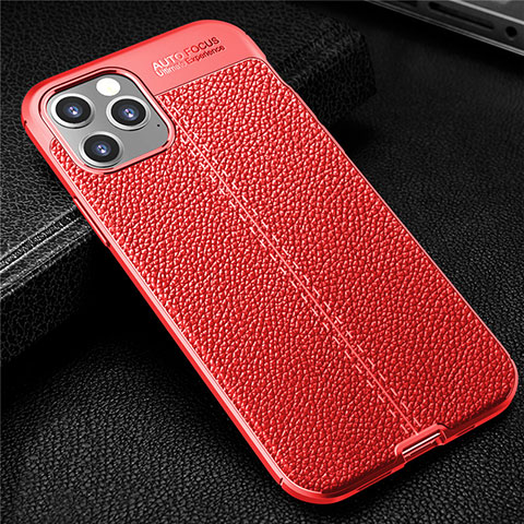 Funda Silicona Goma de Cuero Carcasa para Apple iPhone 12 Max Rojo