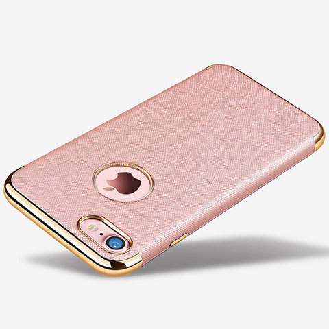 Funda Silicona Goma de Cuero Carcasa para Apple iPhone 7 Oro Rosa