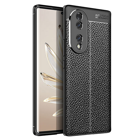 Funda Silicona Goma de Cuero Carcasa para Huawei Honor 70 5G Negro