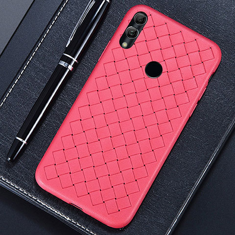 Funda Silicona Goma de Cuero Carcasa para Huawei Honor 8X Rojo