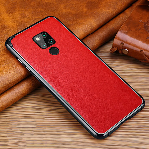 Funda Silicona Goma de Cuero Carcasa para Huawei Mate 20 X 5G Rojo