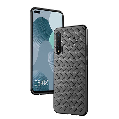 Funda Silicona Goma de Cuero Carcasa para Huawei Nova 6 Negro