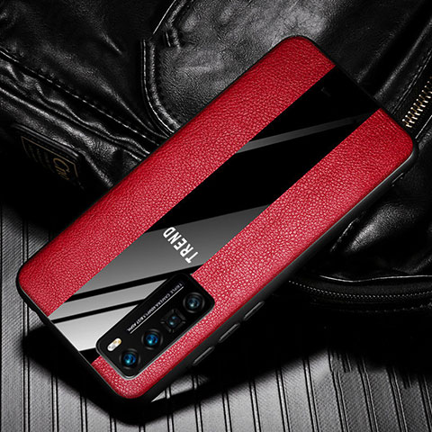 Funda Silicona Goma de Cuero Carcasa para Huawei Nova 7 Pro 5G Rojo