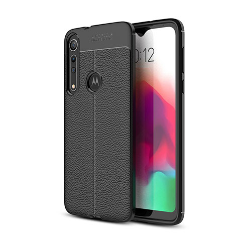 Funda Silicona Goma de Cuero Carcasa para Motorola Moto G8 Play Negro