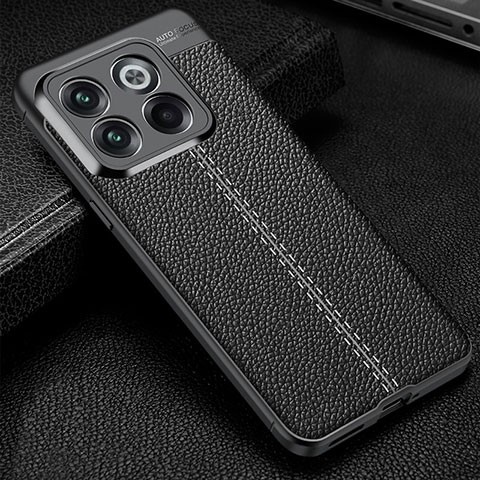 Funda Silicona Goma de Cuero Carcasa para OnePlus 10T 5G Negro