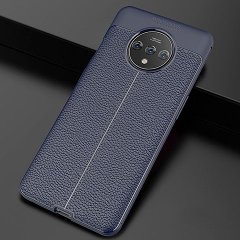 Funda Silicona Goma de Cuero Carcasa para OnePlus 7T Azul