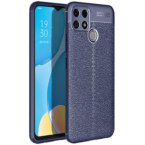 Funda Silicona Goma de Cuero Carcasa para Oppo A15 Azul