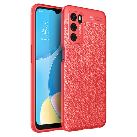 Funda Silicona Goma de Cuero Carcasa para Oppo A16s Rojo