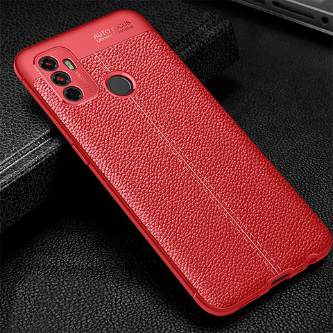 Funda Silicona Goma de Cuero Carcasa para Oppo A32 Rojo