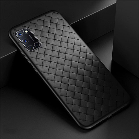 Funda Silicona Goma de Cuero Carcasa para Oppo A52 Negro