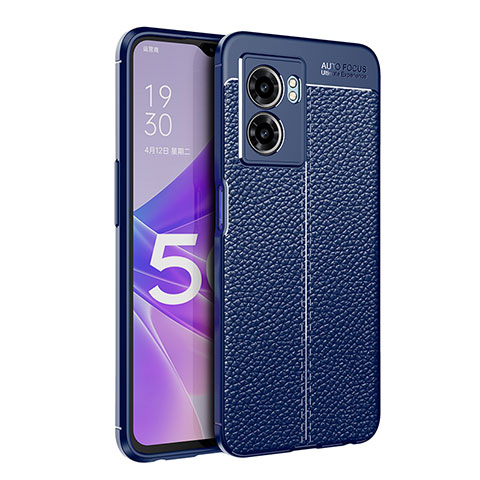 Funda Silicona Goma de Cuero Carcasa para Oppo A56S 5G Azul