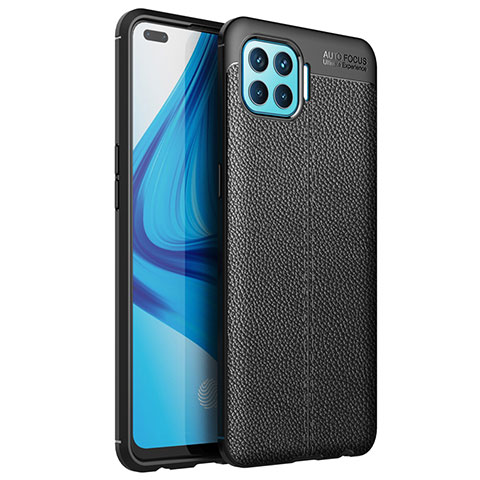 Funda Silicona Goma de Cuero Carcasa para Oppo A93 Negro