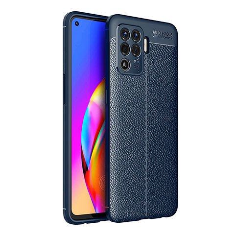 Funda Silicona Goma de Cuero Carcasa para Oppo A94 4G Azul