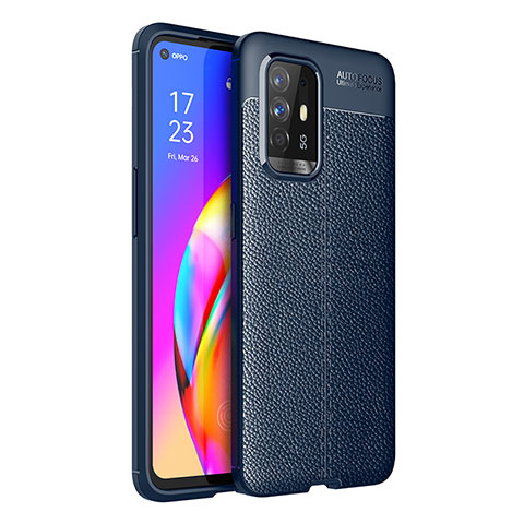 Funda Silicona Goma de Cuero Carcasa para Oppo F19 Pro+ Plus 5G Azul