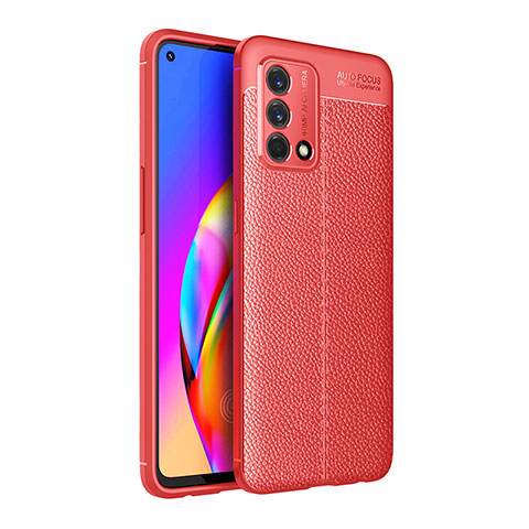 Funda Silicona Goma de Cuero Carcasa para Oppo F19s Rojo