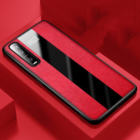 Funda Silicona Goma de Cuero Carcasa para Oppo Find X2 Pro Rojo