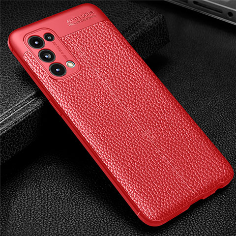 Funda Silicona Goma de Cuero Carcasa para Oppo Find X3 Lite 5G Rojo