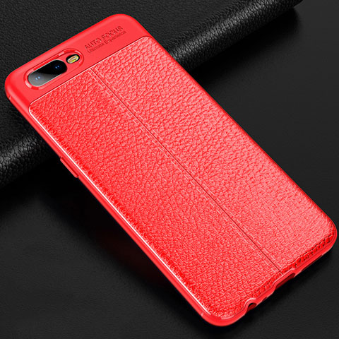 Funda Silicona Goma de Cuero Carcasa para Oppo K1 Rojo