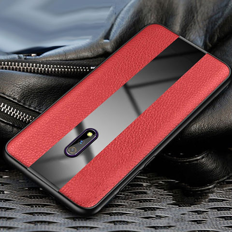 Funda Silicona Goma de Cuero Carcasa para Oppo K3 Rojo