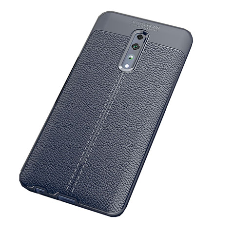 Funda Silicona Goma de Cuero Carcasa para Oppo Reno Z Azul