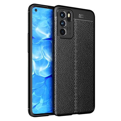 Funda Silicona Goma de Cuero Carcasa para Oppo Reno6 5G Negro