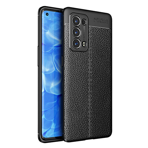 Funda Silicona Goma de Cuero Carcasa para Oppo Reno6 Pro+ Plus 5G Negro