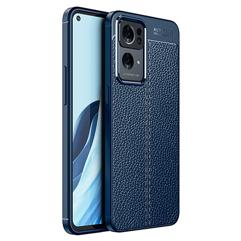 Funda Silicona Goma de Cuero Carcasa para Oppo Reno7 Pro 5G Azul