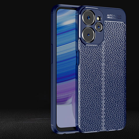 Funda Silicona Goma de Cuero Carcasa para Realme 10T 5G Azul