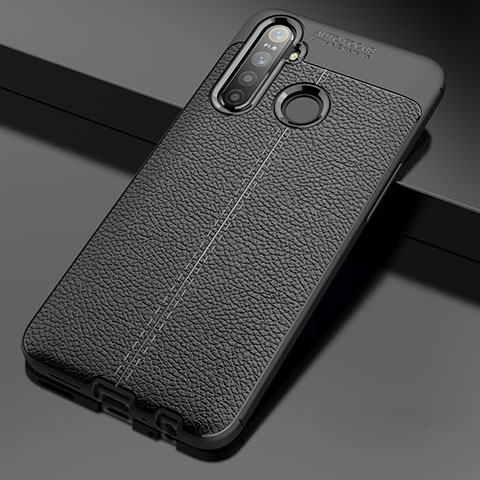 Funda Silicona Goma de Cuero Carcasa para Realme 5 Negro