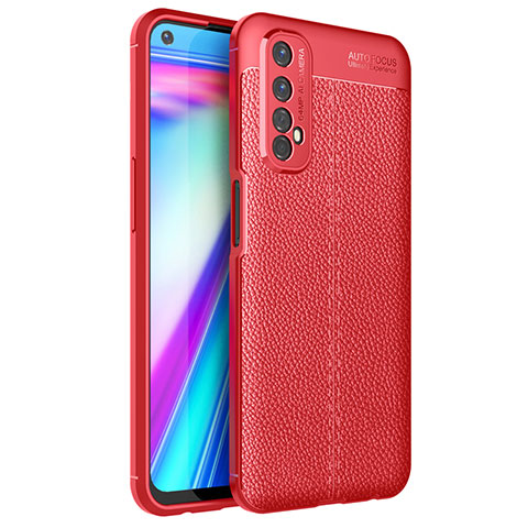 Funda Silicona Goma de Cuero Carcasa para Realme 7 Rojo