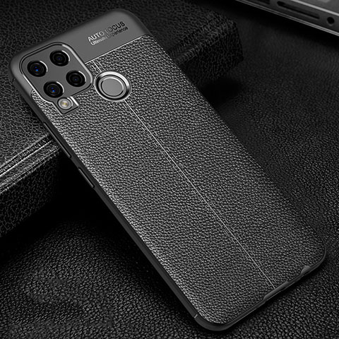 Funda Silicona Goma de Cuero Carcasa para Realme C15 Negro