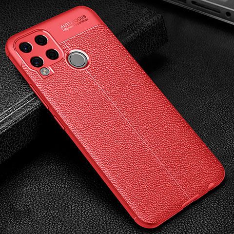 Funda Silicona Goma de Cuero Carcasa para Realme C15 Rojo