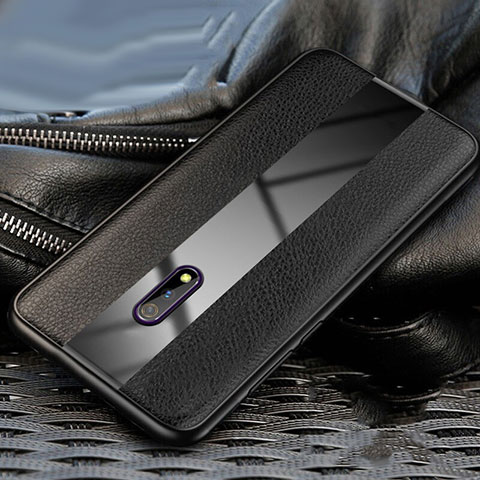 Funda Silicona Goma de Cuero Carcasa para Realme X Negro