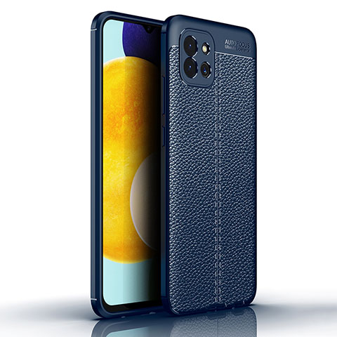 Funda Silicona Goma de Cuero Carcasa para Samsung Galaxy A03 Azul