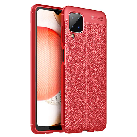 Funda Silicona Goma de Cuero Carcasa para Samsung Galaxy A12 5G Rojo