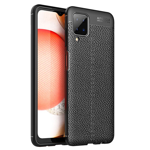 Funda Silicona Goma de Cuero Carcasa para Samsung Galaxy A12 Negro