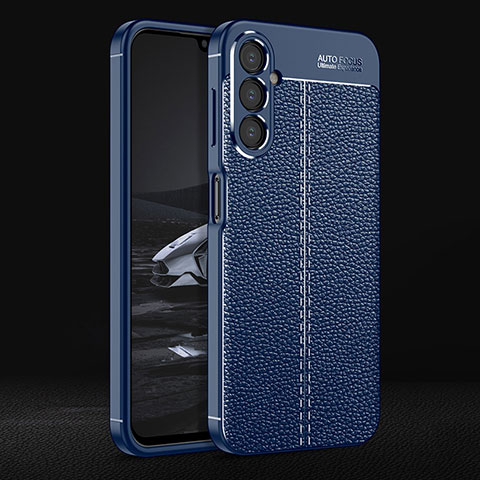 Funda Silicona Goma de Cuero Carcasa para Samsung Galaxy A14 4G Azul