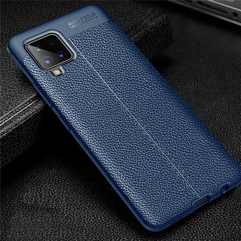 Funda Silicona Goma de Cuero Carcasa para Samsung Galaxy A42 5G Azul