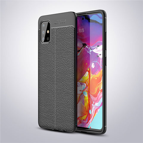 Funda Silicona Goma de Cuero Carcasa para Samsung Galaxy A51 5G Negro