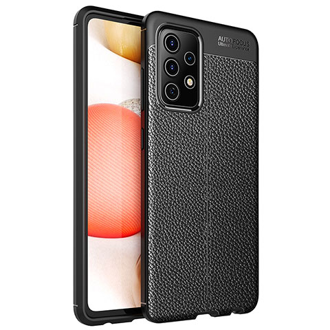 Funda Silicona Goma de Cuero Carcasa para Samsung Galaxy A52 4G Negro