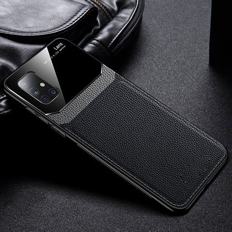 Funda Silicona Goma de Cuero Carcasa para Samsung Galaxy A71 5G Negro