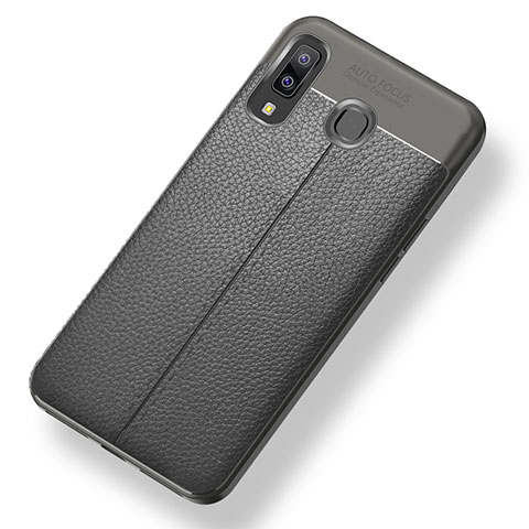 Funda Silicona Goma de Cuero Carcasa para Samsung Galaxy A8 Star Gris