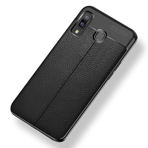 Funda Silicona Goma de Cuero Carcasa para Samsung Galaxy A8 Star Negro