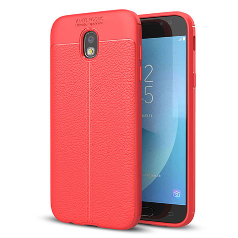 Funda Silicona Goma de Cuero Carcasa para Samsung Galaxy J5 (2017) Duos J530F Rojo