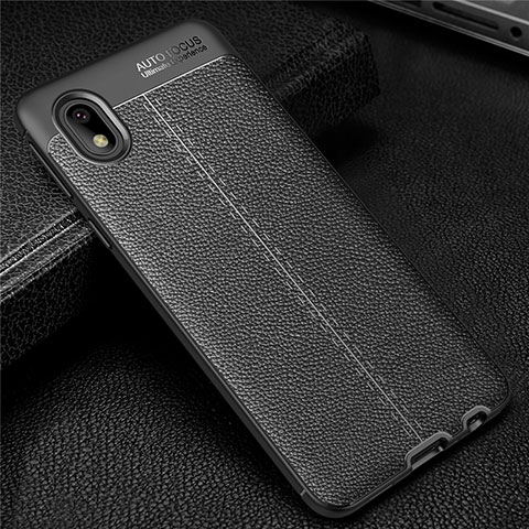 Funda Silicona Goma de Cuero Carcasa para Samsung Galaxy M01 Core Negro