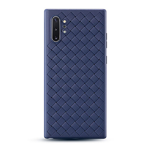 Funda Silicona Goma de Cuero Carcasa para Samsung Galaxy Note 10 Plus 5G Azul