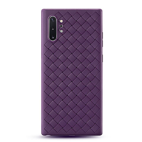 Funda Silicona Goma de Cuero Carcasa para Samsung Galaxy Note 10 Plus 5G Morado