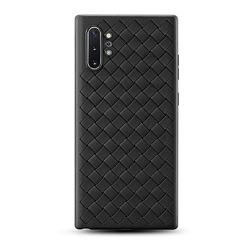 Funda Silicona Goma de Cuero Carcasa para Samsung Galaxy Note 10 Plus 5G Negro