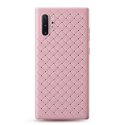 Funda Silicona Goma de Cuero Carcasa para Samsung Galaxy Note 10 Plus 5G Oro Rosa